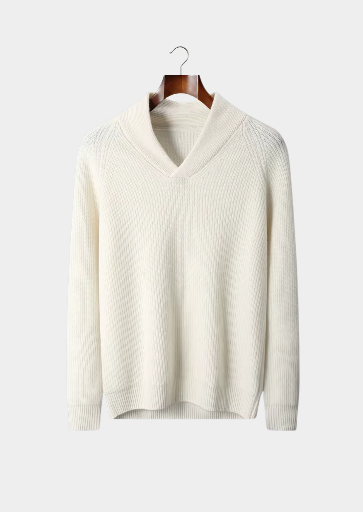CASHMERE RIBBED V-NECK SWEATER