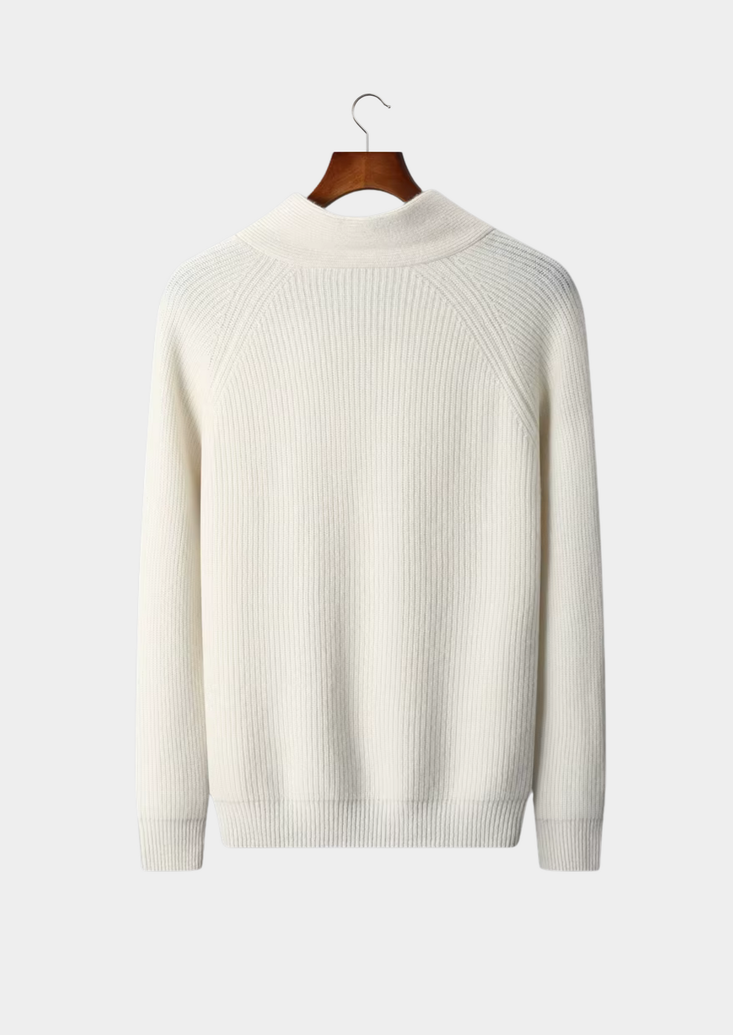 CASHMERE RIBBED V-NECK SWEATER