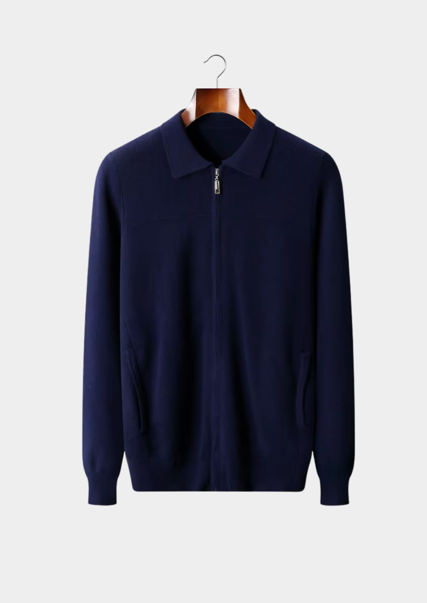 RIBBED POLO CARDIGAN