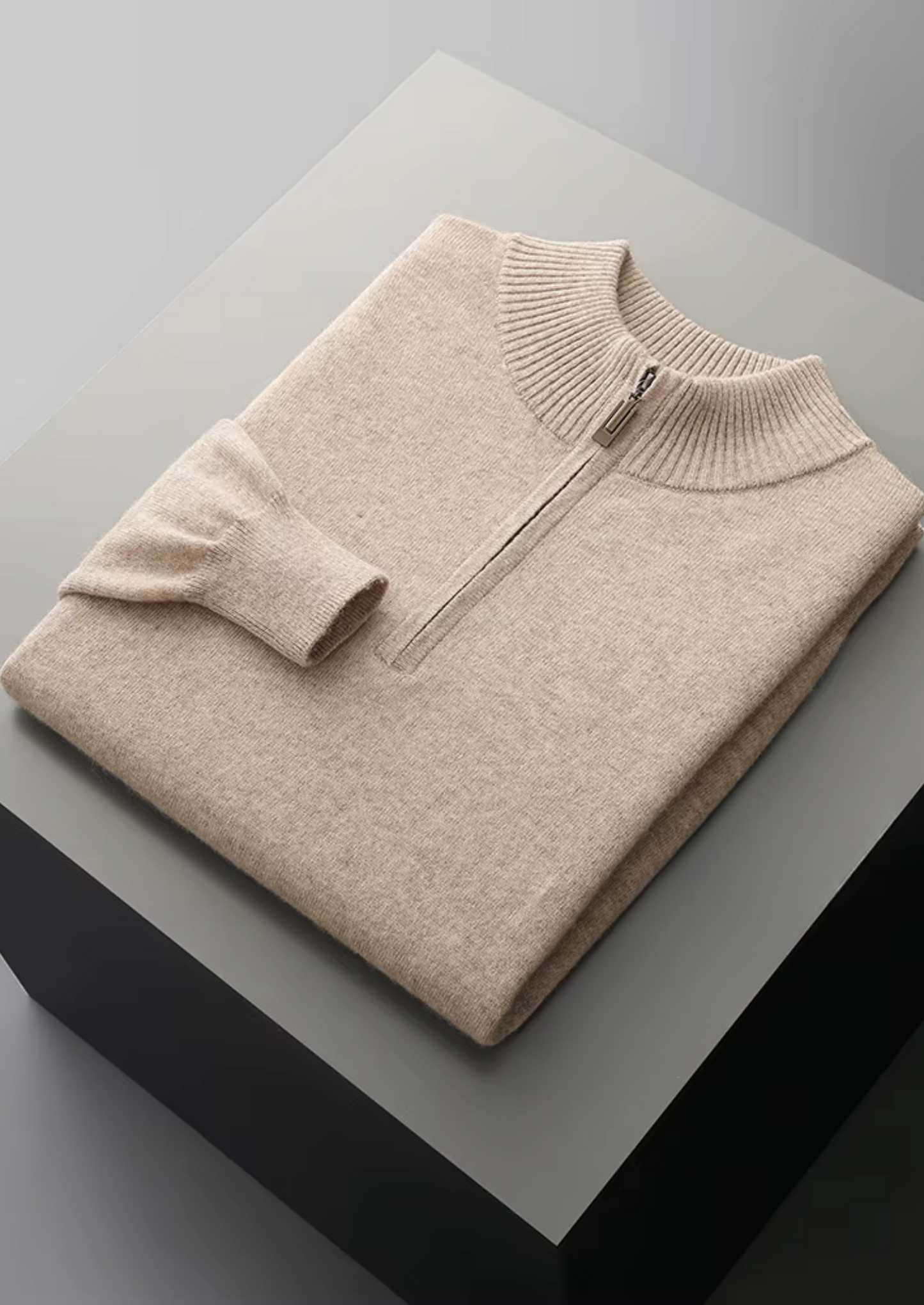 WOOL HALF ZIP SWEATER