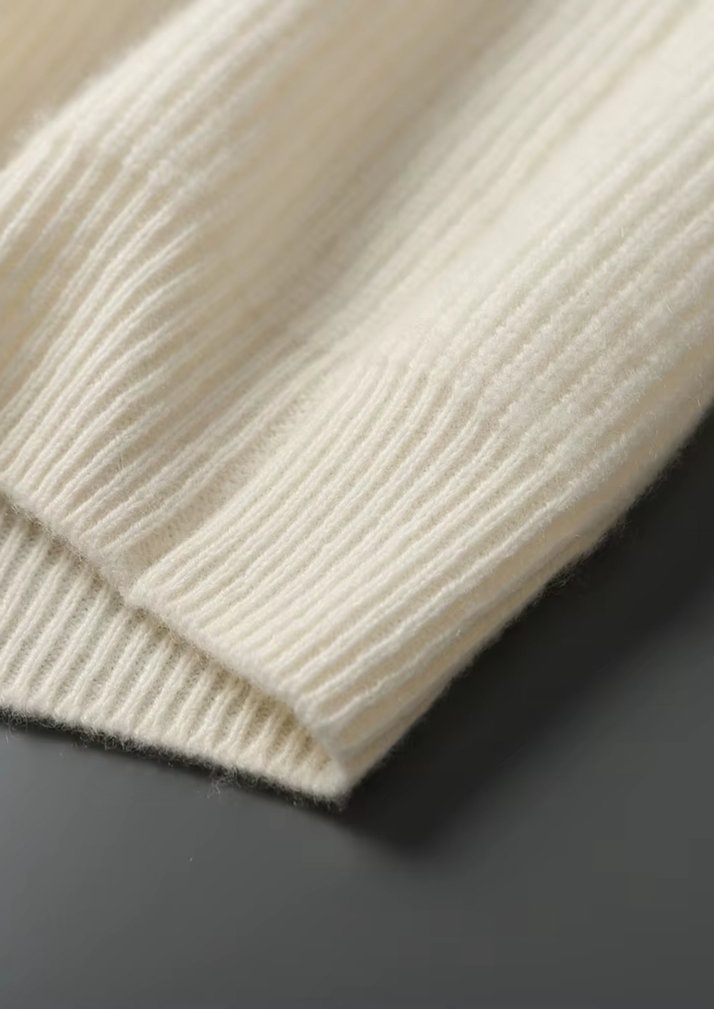 CASHMERE RIBBED V-NECK SWEATER