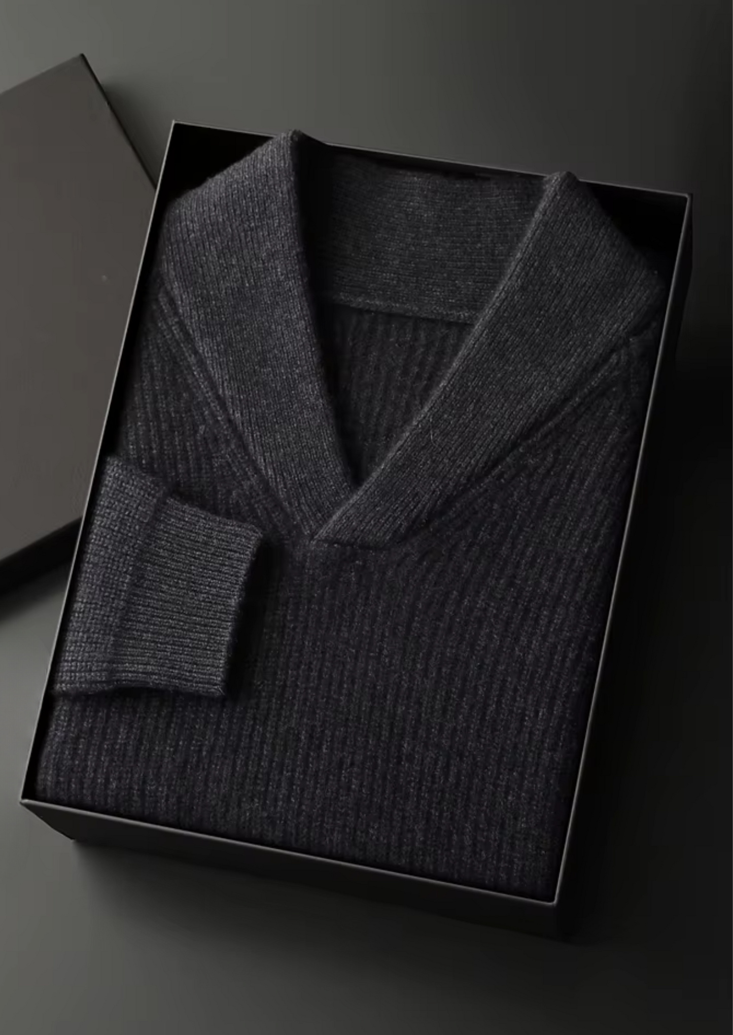 CASHMERE RIBBED V-NECK SWEATER