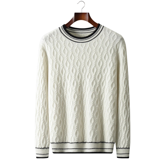 WOOL JACQUARD CREWNECK