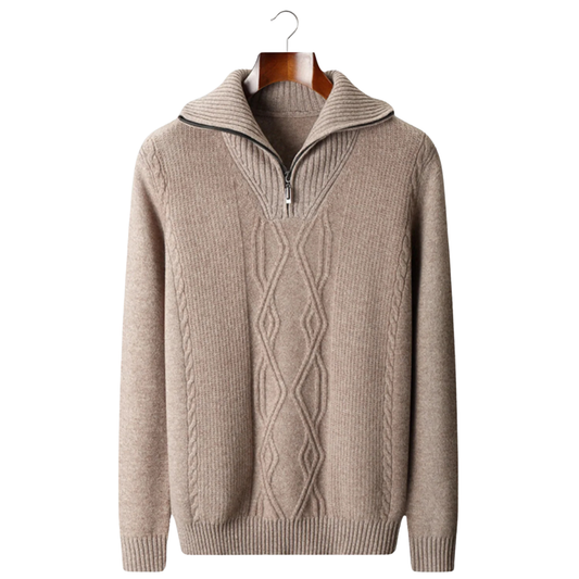 WOOL QUARTER ZIP SWEATER