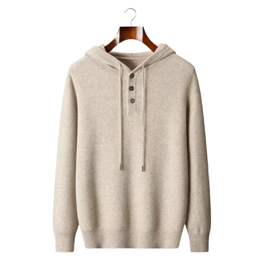 WOOL BUTTON HOODIE