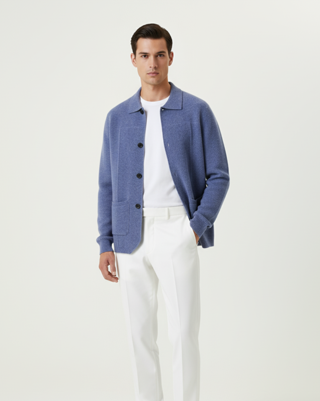 CASHMERE BUTTON OVERSHIRT