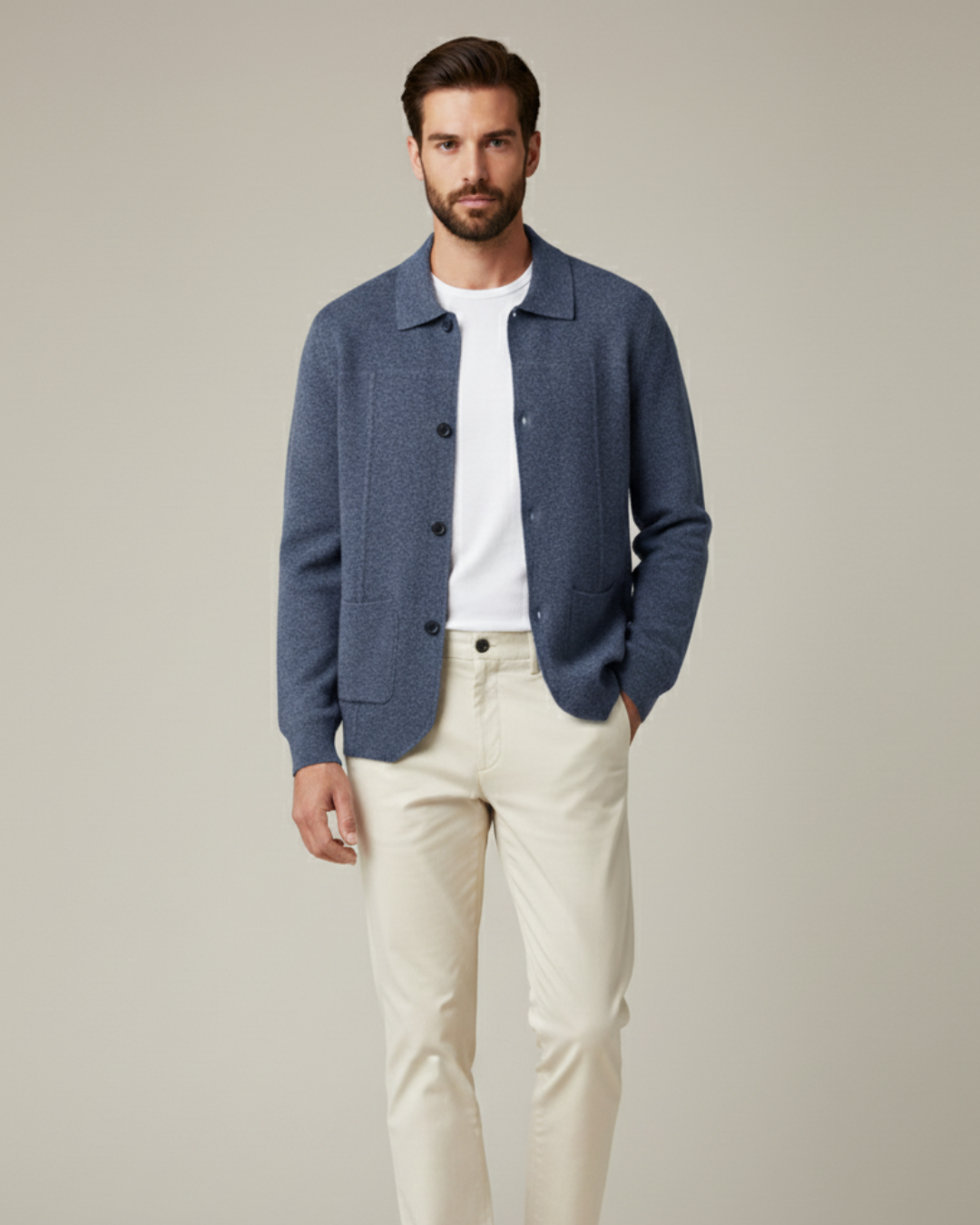 CASHMERE BUTTON OVERSHIRT