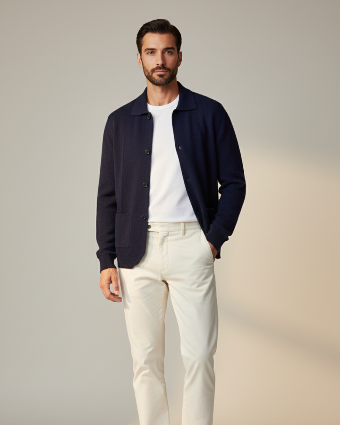 CASHMERE BUTTON OVERSHIRT