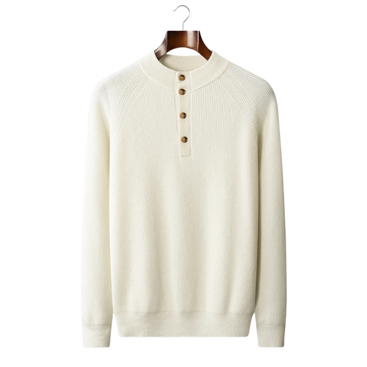 CASHMERE BUTTON SWEATER