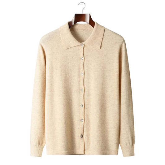 CASHMERE POLO CARDIGAN
